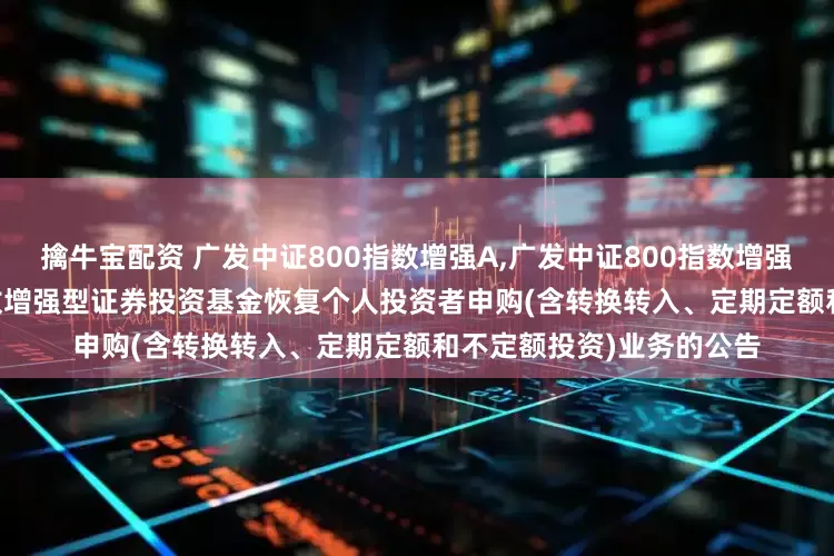 擒牛宝配资 广发中证800指数增强A,广发中证800指数增强C: 关于广发中证800指数增强型证券投资基金恢复个人投资者申购(含转换转入、定期定额和不定额投资)业务的公告